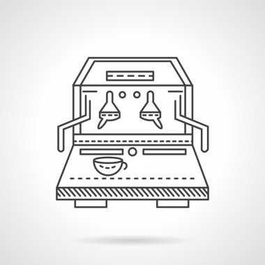 Düz çizgi kahve makinesi vektör simgesi
