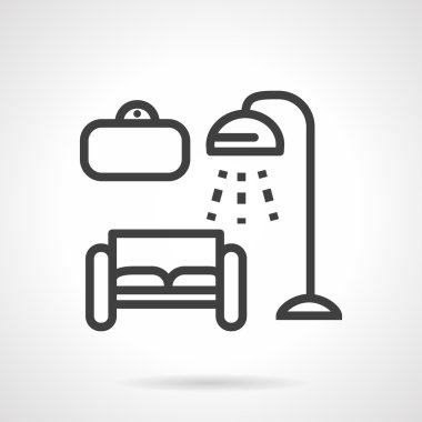 Oda iç basit çizgi vektör simgesi