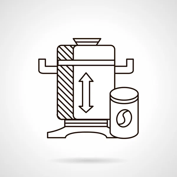 Flat line coffee mill vector icon — Stock Vector