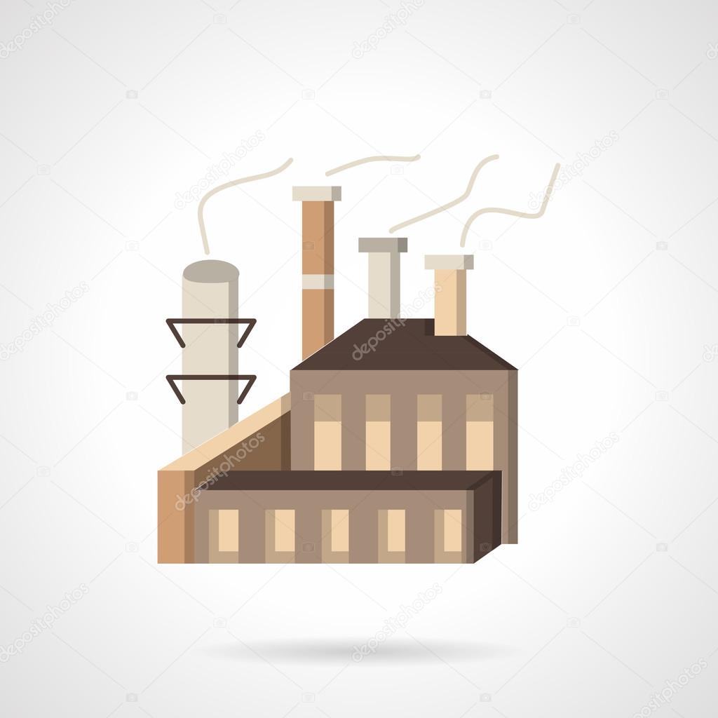 Wood processing factory flat vector icon