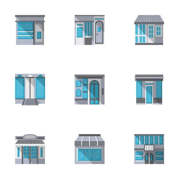 Conjunto de ícones vetoriais de vitrine de estilo plano —  Vetores de Stock