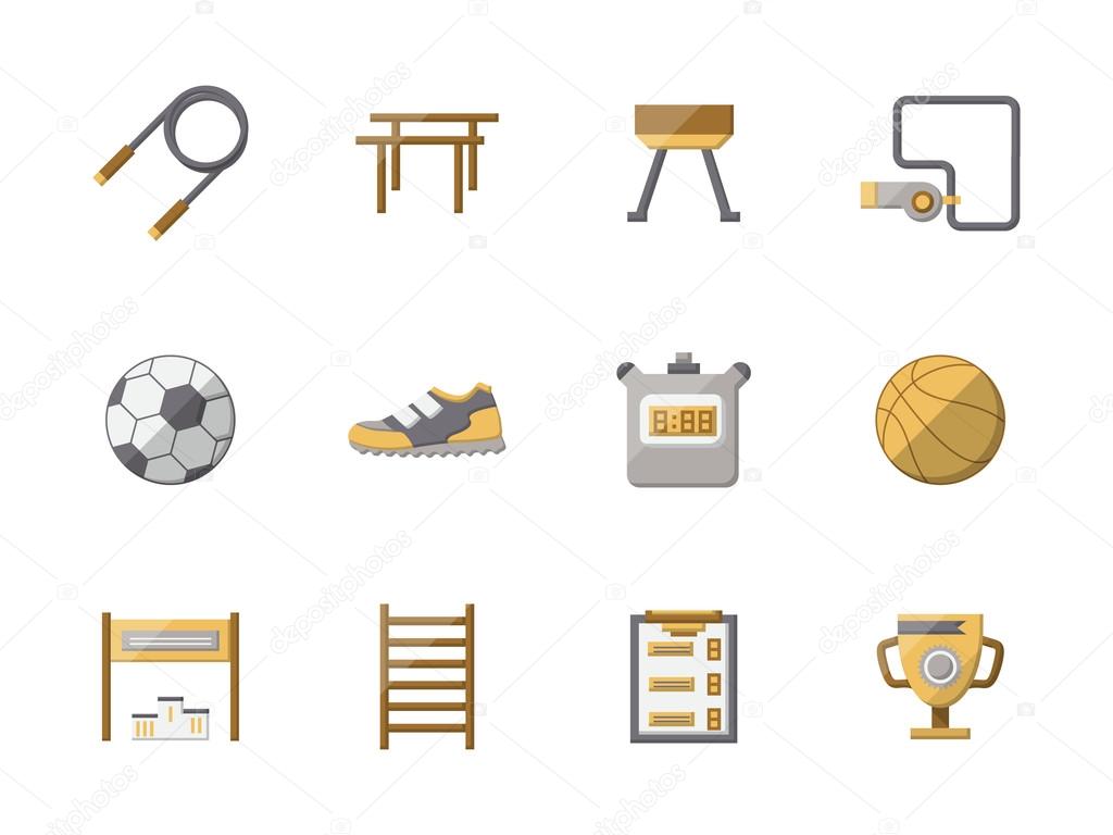 Dibujos iconos para educacion fisica Set de iconos de