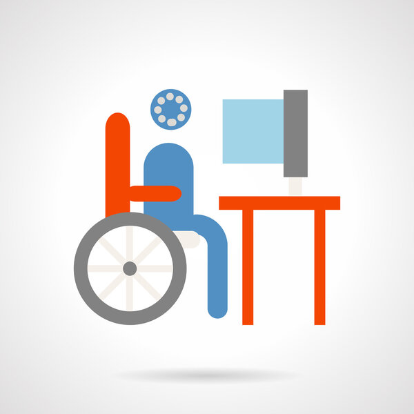 Distance education flat vector icon