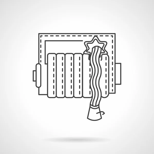 Fire hose reel thin line vector icon — Stockový vektor