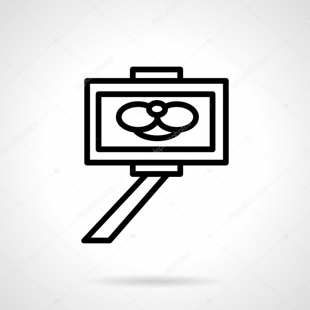Simple line selfie stick vector icon