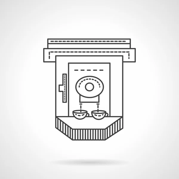 Flat line industrial coffee machine vector icon — Stockový vektor