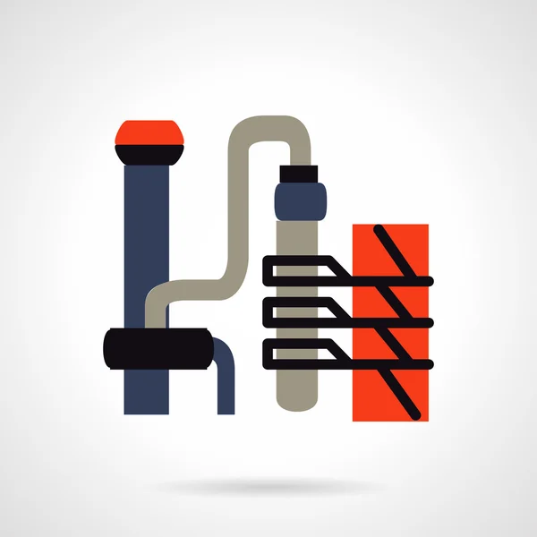 Oil refinery plant flat vector icon — Stockový vektor