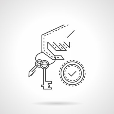 Satın alma ev ince çizgi vektör simgesi