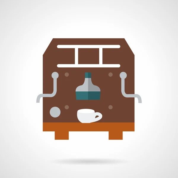 Cafetera marrón icono vector plano . — Vector de stock