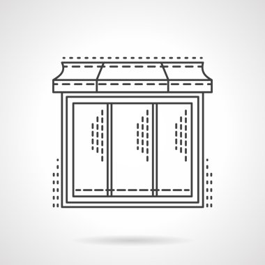 Cam vitrin ince çizgi vektör simgesi