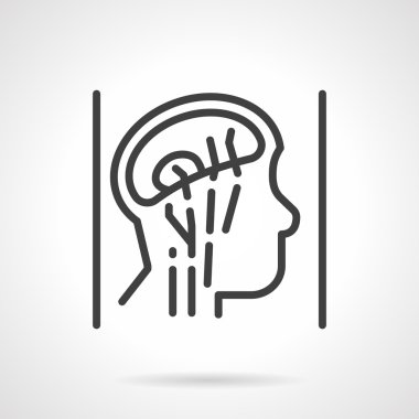 Kafa anatomi basit çizgi vektör simgesi