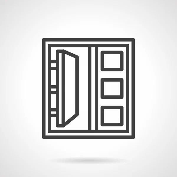 Simple line double doors vector icon — Stock Vector