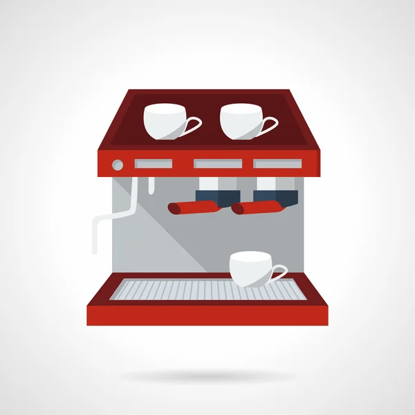 Red espresso machine flat vector icon. — Stock Vector