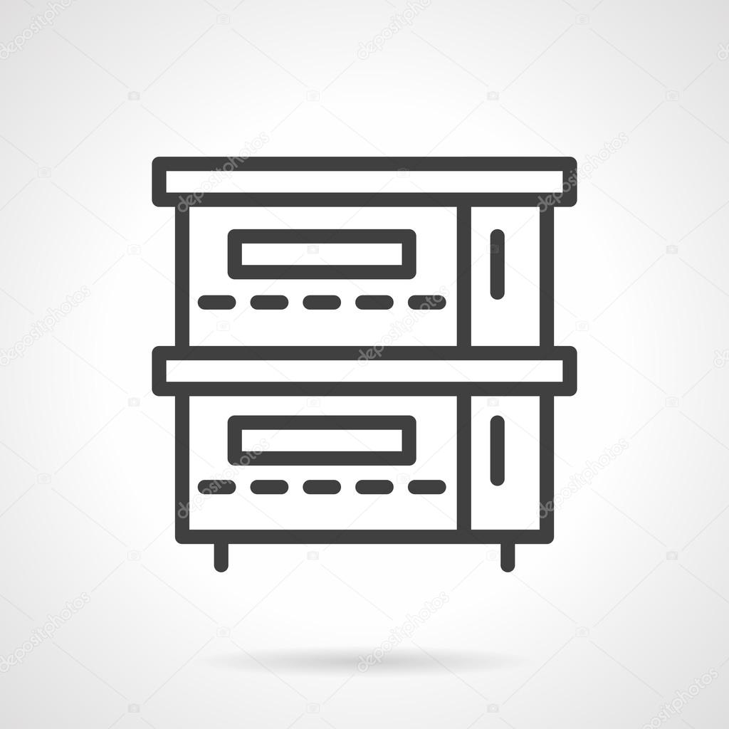 Restaurant stove simple line vector icon