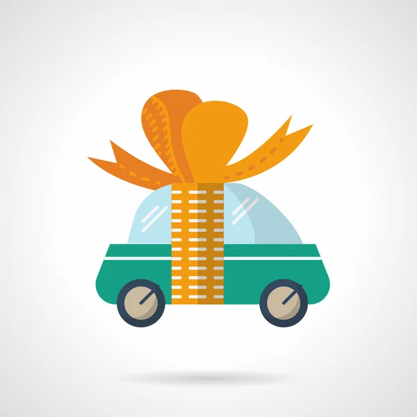 Car gift flat color vector icon — 图库矢量图片