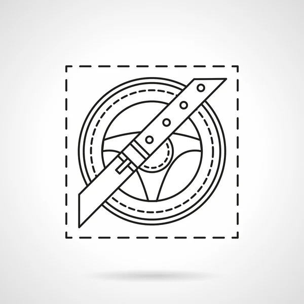 Driver safety flat line vector icon — Stock Vector