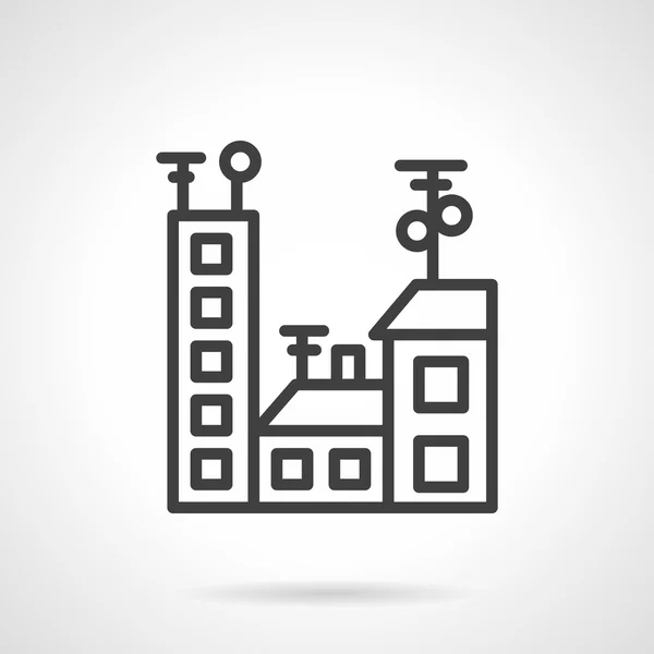 Black line city vector icon — Stock Vector