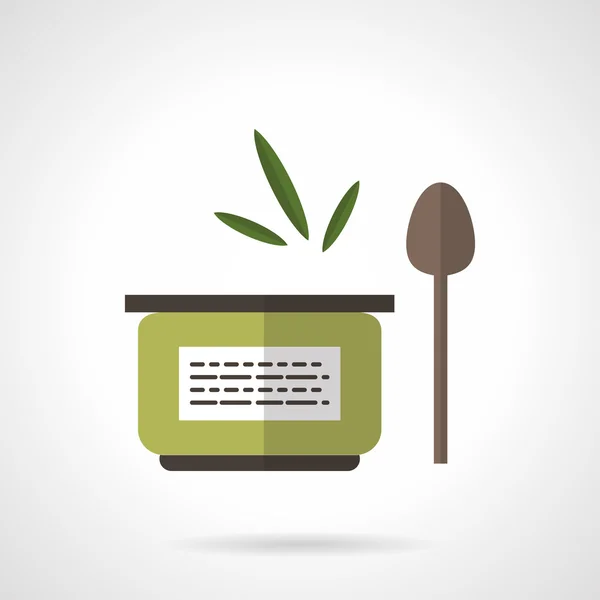 Organic food jar flat color vector icon — Stok Vektör