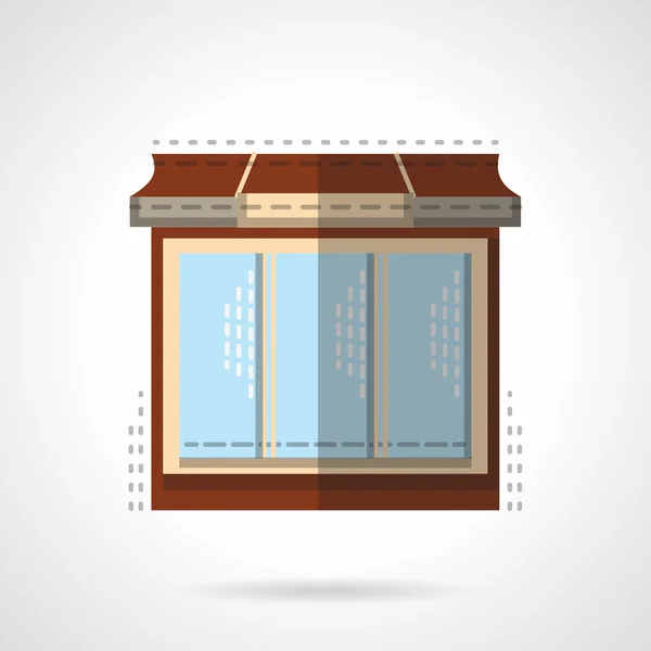 Flat color store window vector icon — Stok Vektör