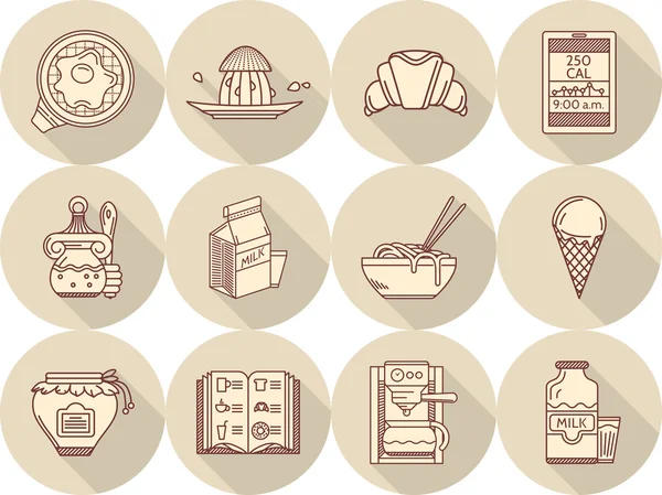 Breakfast vector icons set — Stock Vector