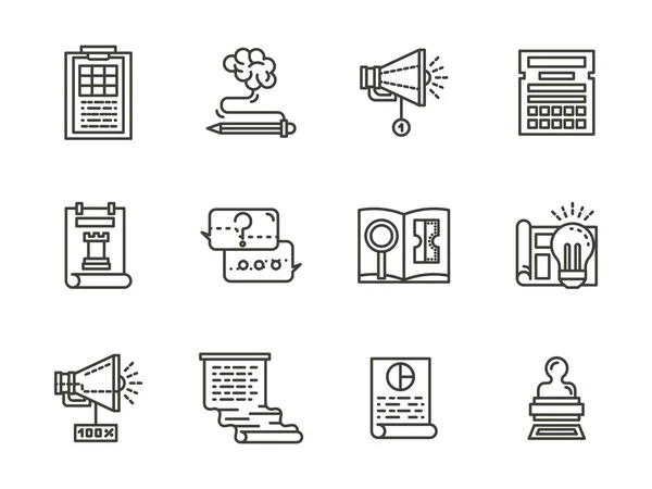 SMM flat line icons vector collection — Stok Vektör
