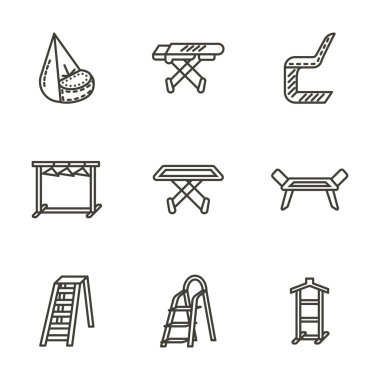 Housekeeping black line vector icons
