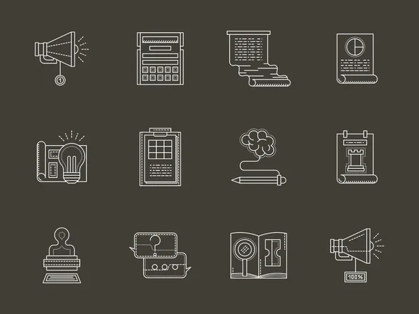 Web development flat white line vector icons — Stock vektor