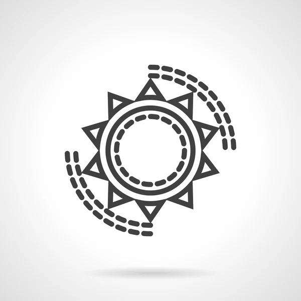 Simbolo del sole icona vettoriale linea nera — Vettoriale Stock