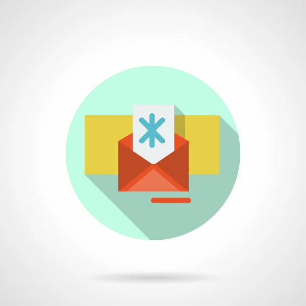 Christmas envelope flat color vector icon — Wektor stockowy