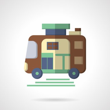 Trailer flat color vector icon