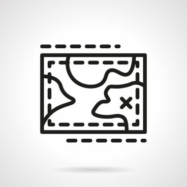 Hiking map simple line vector icon