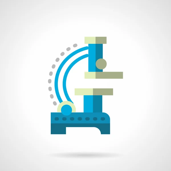 Blue microscope flat color vector icon — ストックベクタ