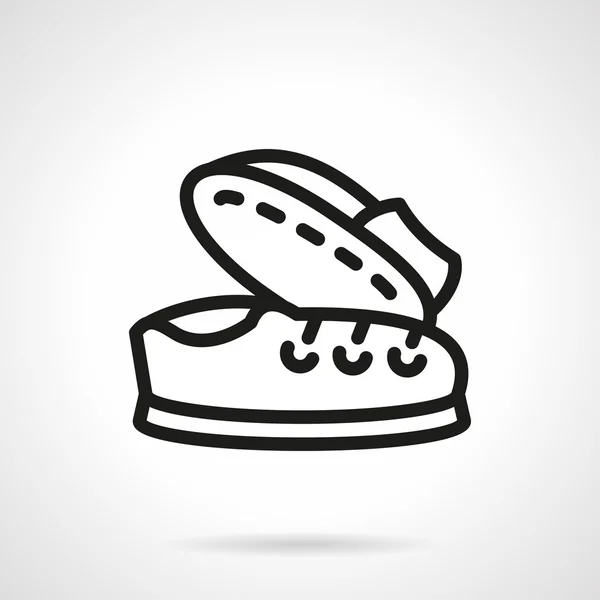 Simple line pair of sneakers vector icon — Stockvector