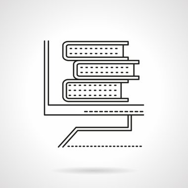 Online bookstore flat line vector icon
