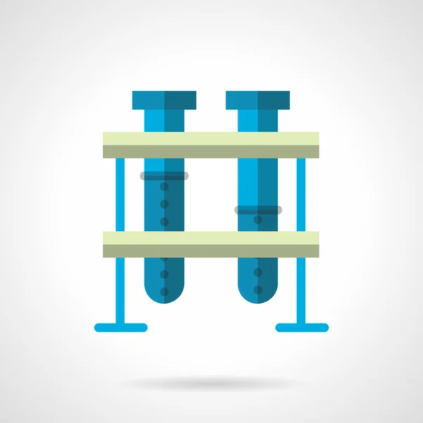 Blue test-tubes flat color style vector icon — Stock vektor