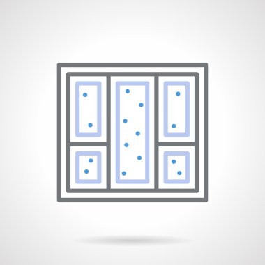 Snowy window simple line vector icon