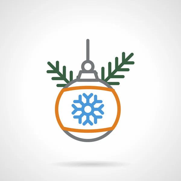 Christmas bauble color line vector icon — Stok Vektör