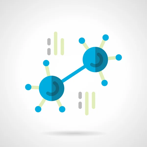 Blue molecule flat color vector icon — Stockový vektor