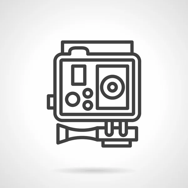 Action camera black simple line vector icon — Stockový vektor