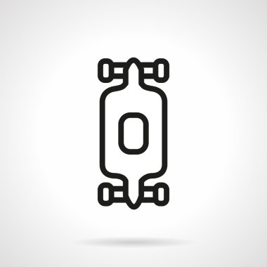 Siyah basit çizgi longboard vektör simgesi