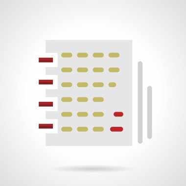 Defter ile makale düz renk vektör simgesi