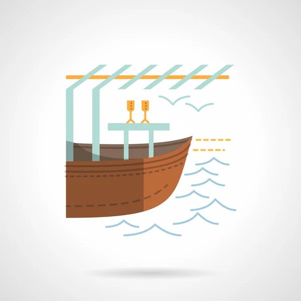 Boat market flat color vector icon — Stock Vector