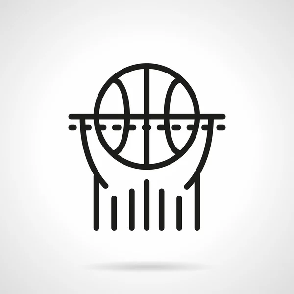 Baloncesto línea negra vector icono — Archivo Imágenes Vectoriales
