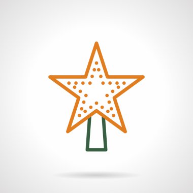 Christmas tree topper color line vector icon