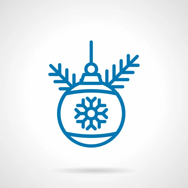Simple icône de vecteur de boule de décoration de ligne bleue — Image vectorielle