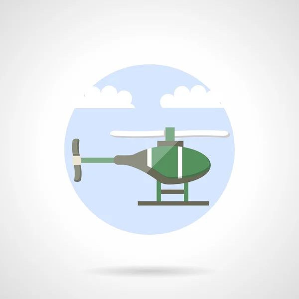 Green helicopter flat color vector icon — 스톡 벡터