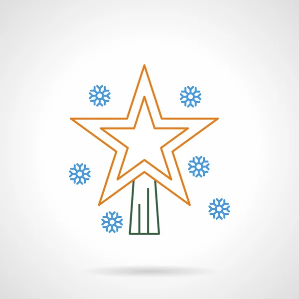 Pine top bauble color flat line vector icon — Stockový vektor
