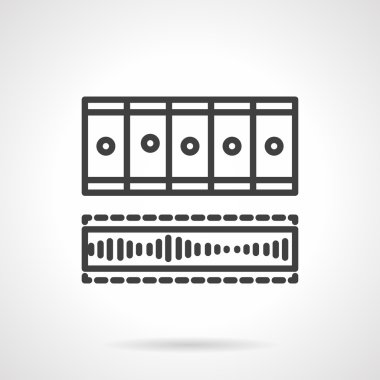 Processing video vector black line icon