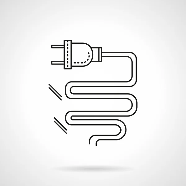 Elektrischer Stecker flache Linie Vektor-Symbol — Stockvektor