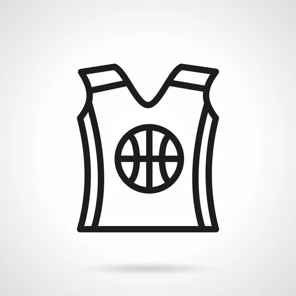 Baloncesto uniforme negro línea simple vector icono — Archivo Imágenes Vectoriales